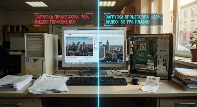 Видеокарта GT 210 для медиапотребления: воспроизведение Full HD видео и работа с YouTube — справится ли