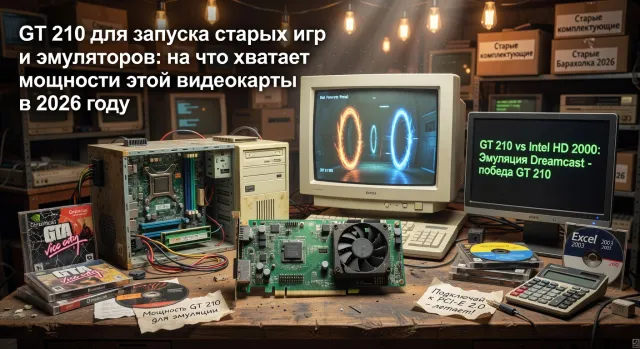 GT 210 для запуска старых игр и эмуляторов: на что хватает мощности этой видеокарты в 2026 году